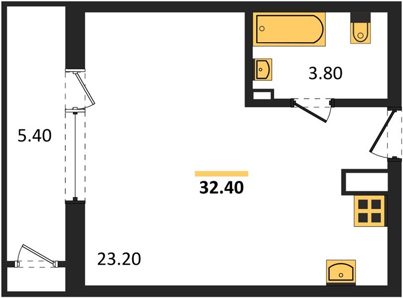 Фото №1: Студия 32 м² - Краснодар, ЖК Рекорд, Карасунский внутригородской округ, Центральный внутригородской округ, Черёмушки, мкр. жилой комплекс Рекорд, ул. Новороссийская, 102/8к5