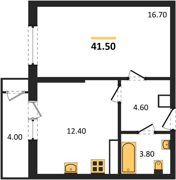 Фото №1: 1-комнатная квартира 41 м² - Краснодар, ЖК Рекорд, Карасунский внутригородской округ, Центральный внутригородской округ, Черёмушки, мкр. жилой комплекс Рекорд, ул. Новороссийская, 102/8к5