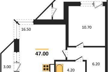 Фото №1: 1-комнатная квартира 47 м² - Краснодар, мкр. жилой комплекс Рекорд, ул. Новороссийская, 102/8к5