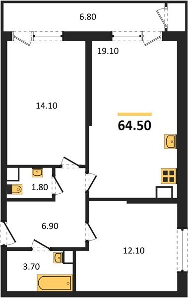 Фото №1: 2-комнатная квартира 64 м² - Краснодар, ЖК Рекорд, Карасунский внутригородской округ, Центральный внутригородской округ, Черёмушки, мкр. жилой комплекс Рекорд, ул. Новороссийская, 102/8к5