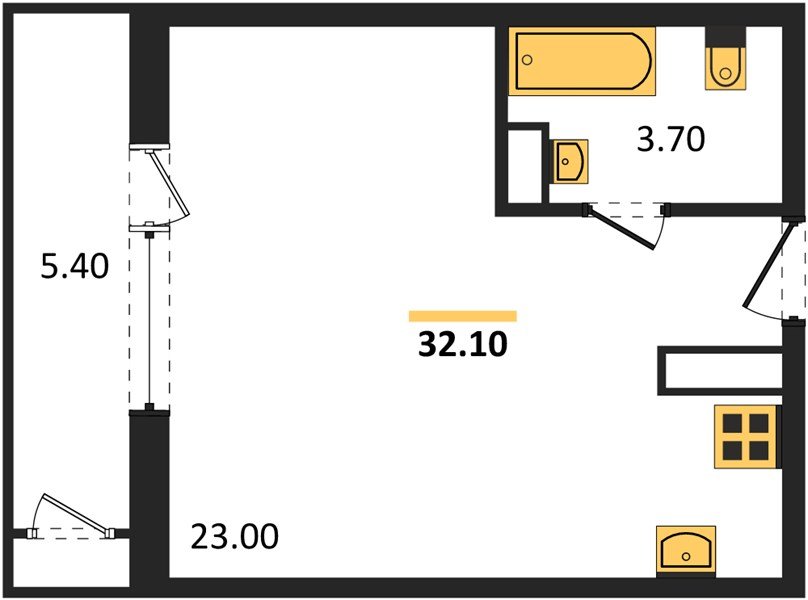 Фото №1: Студия 32 м² - Краснодар, ЖК Рекорд, Карасунский внутригородской округ, Центральный внутригородской округ, Черёмушки, мкр. жилой комплекс Рекорд, ул. Новороссийская, 102/8к5
