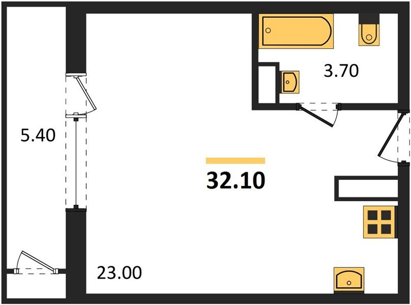 Фото №1: Студия 32 м² - Краснодар, ЖК Рекорд, Карасунский внутригородской округ, Центральный внутригородской округ, Черёмушки, мкр. жилой комплекс Рекорд, ул. Новороссийская, 102/8к5