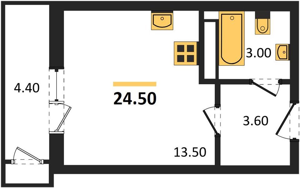 Фото №1: Студия 24 м² - Краснодар, ЖК Рекорд, Карасунский внутригородской округ, Центральный внутригородской округ, Черёмушки, мкр. жилой комплекс Рекорд, ул. Новороссийская, 102/8к5
