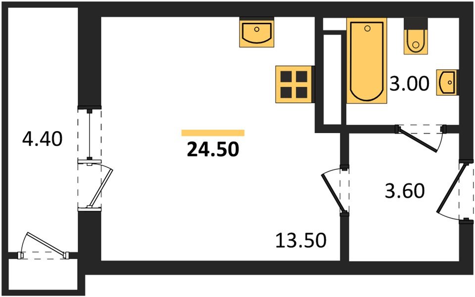 Фото №1: Студия 24 м² - Краснодар, ЖК Рекорд, Карасунский внутригородской округ, Центральный внутригородской округ, Черёмушки, мкр. жилой комплекс Рекорд, ул. Новороссийская, 102/8к5