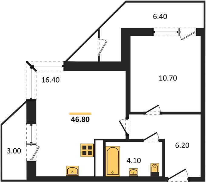 Фото №1: 1-комнатная квартира 46 м² - Краснодар, ЖК Рекорд, Карасунский внутригородской округ, Центральный внутригородской округ, Черёмушки, мкр. жилой комплекс Рекорд, ул. Новороссийская, 102/8к5