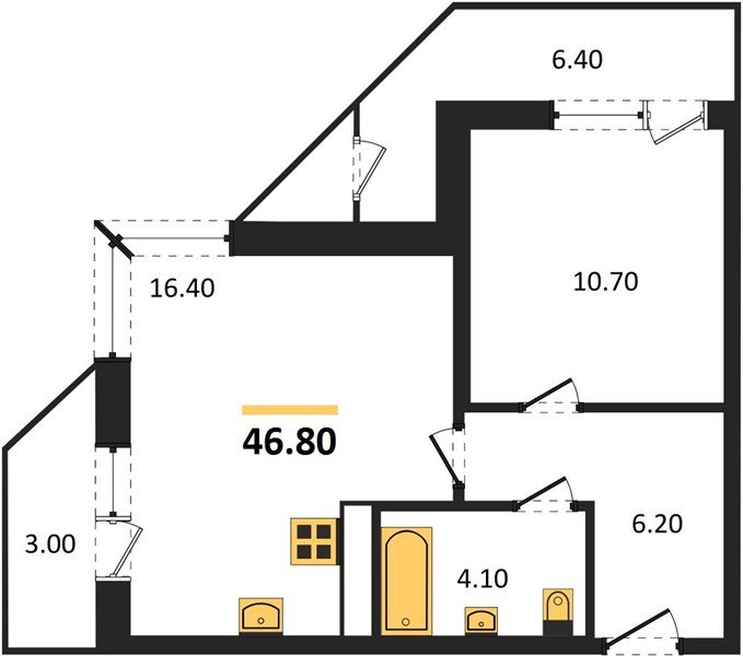 Фото №1: 1-комнатная квартира 46 м² - Краснодар, ЖК Рекорд, Карасунский внутригородской округ, Центральный внутригородской округ, Черёмушки, мкр. жилой комплекс Рекорд, ул. Новороссийская, 102/8к5