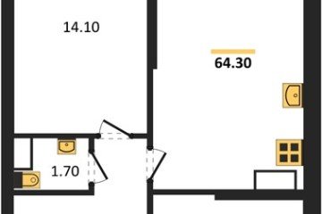 Фото №1: 2-комнатная квартира 64 м² - Краснодар, мкр. жилой комплекс Рекорд, ул. Новороссийская, 102/8к5