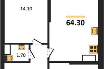 Фото №1: 2-комнатная квартира 64 м² - Краснодар, мкр. жилой комплекс Рекорд, ул. Новороссийская, 102/8к5