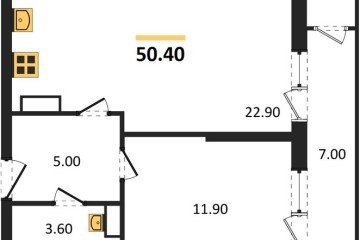 Фото №1: 1-комнатная квартира 50 м² - Краснодар, мкр. жилой комплекс Рекорд, ул. Новороссийская, 102/8к5