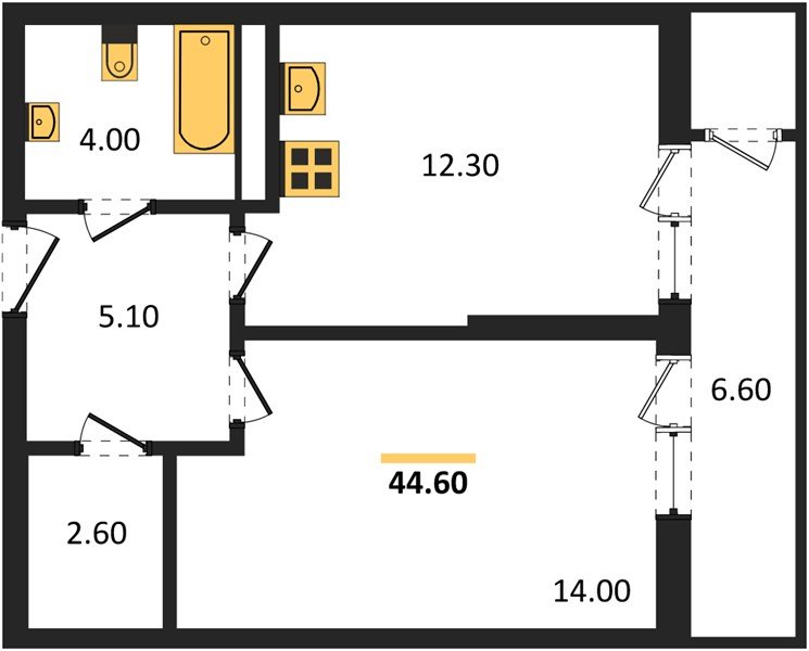 Фото №1: 1-комнатная квартира 44 м² - Краснодар, ЖК Рекорд, Карасунский внутригородской округ, Центральный внутригородской округ, Черёмушки, мкр. жилой комплекс Рекорд, ул. Новороссийская, 102/8к5