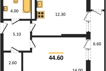 Фото №1: 1-комнатная квартира 44 м² - Краснодар, мкр. жилой комплекс Рекорд, ул. Новороссийская, 102/8к5