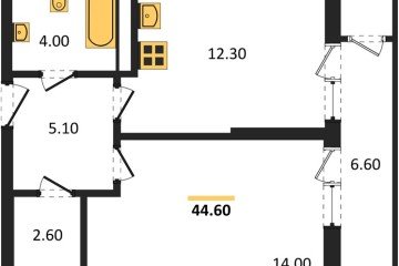 Фото №1: 1-комнатная квартира 44 м² - Краснодар, мкр. жилой комплекс Рекорд, ул. Новороссийская, 102/8к5
