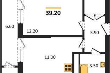 Фото №1: 1-комнатная квартира 39 м² - Краснодар, мкр. жилой комплекс Рекорд, ул. Новороссийская, 102/8к5