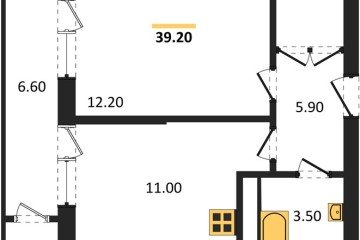 Фото №1: 1-комнатная квартира 39 м² - Краснодар, мкр. жилой комплекс Рекорд, ул. Новороссийская, 102/8к5
