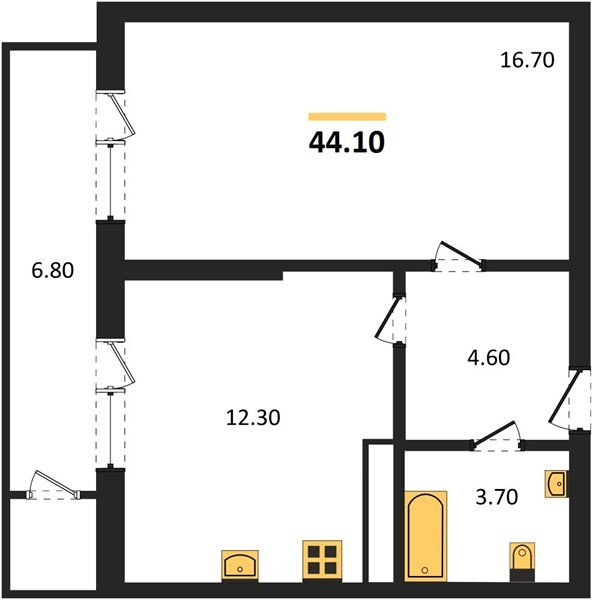 Фото №1: 1-комнатная квартира 44 м² - Краснодар, ЖК Рекорд, Карасунский внутригородской округ, Центральный внутригородской округ, Черёмушки, мкр. жилой комплекс Рекорд, ул. Новороссийская, 102/8к5