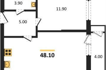 Фото №1: 1-комнатная квартира 48 м² - Краснодар, мкр. жилой комплекс Рекорд, ул. Новороссийская, 102/8к5