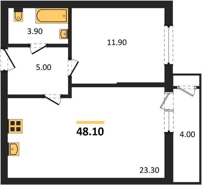 Фото №1: 1-комнатная квартира 48 м² - Краснодар, ЖК Рекорд, Карасунский внутригородской округ, Центральный внутригородской округ, Черёмушки, мкр. жилой комплекс Рекорд, ул. Новороссийская, 102/8к5