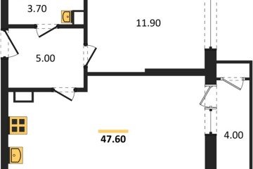 Фото №1: 1-комнатная квартира 47 м² - Краснодар, мкр. жилой комплекс Рекорд, ул. Новороссийская, 102/8к5