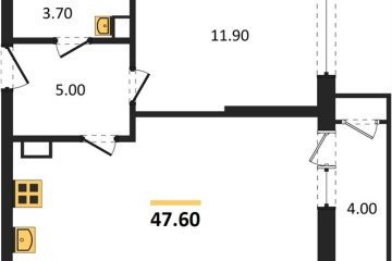 Фото №1: 1-комнатная квартира 47 м² - Краснодар, мкр. жилой комплекс Рекорд, ул. Новороссийская, 102/8к5