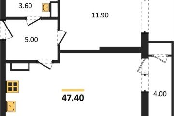 Фото №1: 1-комнатная квартира 47 м² - Краснодар, мкр. жилой комплекс Рекорд, ул. Новороссийская, 102/8к5
