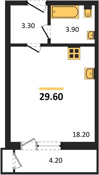 Фото №1: Студия 29 м² - Краснодар, ЖК Рекорд, Карасунский внутригородской округ, Центральный внутригородской округ, Черёмушки, мкр. жилой комплекс Рекорд, ул. Новороссийская, 102/8к5