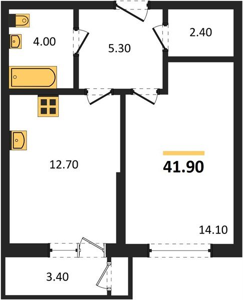 Фото №1: 1-комнатная квартира 41 м² - Краснодар, ЖК Рекорд, Карасунский внутригородской округ, Центральный внутригородской округ, Черёмушки, мкр. жилой комплекс Рекорд, ул. Новороссийская, 102/8к5