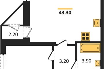 Фото №1: 1-комнатная квартира 43 м² - Краснодар, мкр. жилой комплекс Рекорд, ул. Новороссийская, 102/8к5