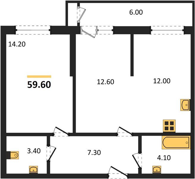 Фото №1: 2-комнатная квартира 59 м² - Краснодар, ЖК Рекорд, Карасунский внутригородской округ, Центральный внутригородской округ, Черёмушки, мкр. жилой комплекс Рекорд, ул. Новороссийская, 102/8к5