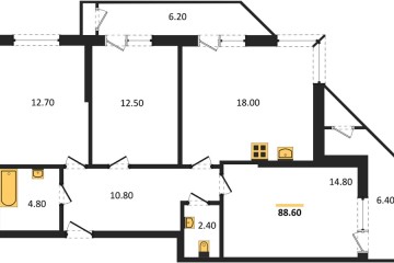Фото №1: 3-комнатная квартира 88 м² - Краснодар, мкр. жилой комплекс Рекорд, ул. Новороссийская, 102/8к5