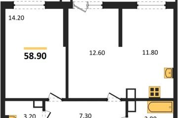 Фото №1: 2-комнатная квартира 58 м² - Краснодар, мкр. жилой комплекс Рекорд, ул. Новороссийская, 102/8к5
