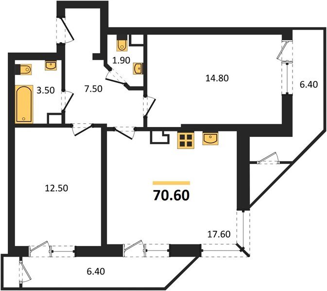 Фото №1: 2-комнатная квартира 70 м² - Краснодар, ЖК Рекорд, Карасунский внутригородской округ, Центральный внутригородской округ, Черёмушки, мкр. жилой комплекс Рекорд, ул. Новороссийская, 102/8к5