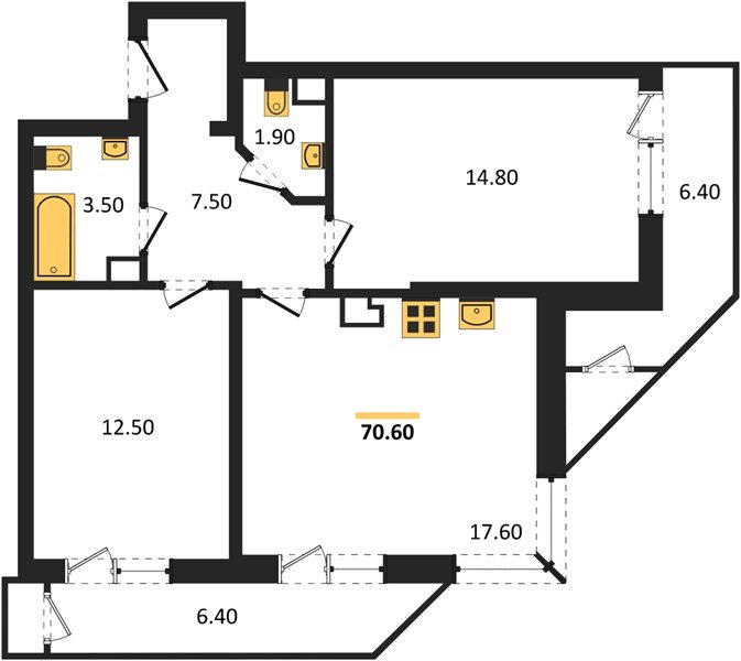 Фото №1: 2-комнатная квартира 70 м² - Краснодар, ЖК Рекорд, Карасунский внутригородской округ, Центральный внутригородской округ, Черёмушки, мкр. жилой комплекс Рекорд, ул. Новороссийская, 102/8к5