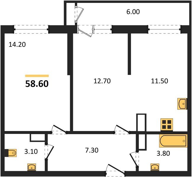 Фото №1: 2-комнатная квартира 58 м² - Краснодар, ЖК Рекорд, Карасунский внутригородской округ, Центральный внутригородской округ, Черёмушки, мкр. жилой комплекс Рекорд, ул. Новороссийская, 102/8к5