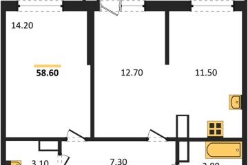 Фото №1: 2-комнатная квартира 58 м² - Краснодар, мкр. жилой комплекс Рекорд, ул. Новороссийская, 102/8к5