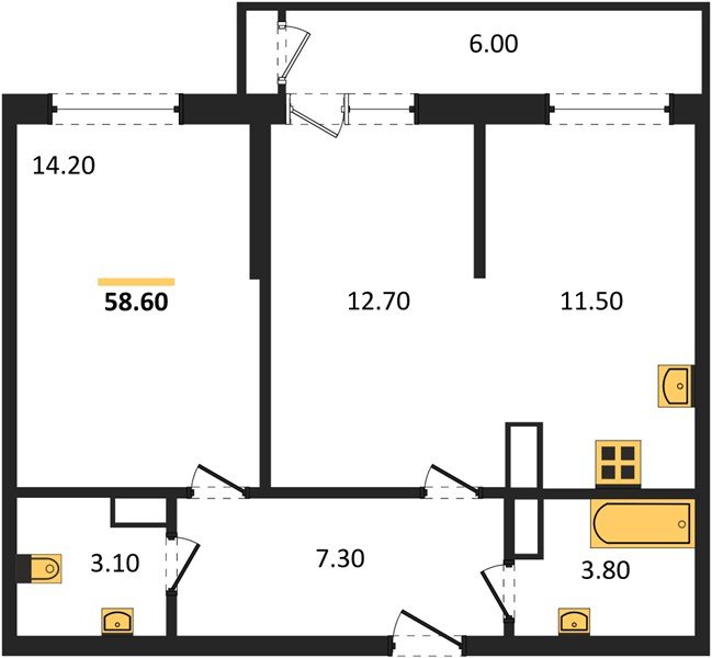 Фото №1: 2-комнатная квартира 58 м² - Краснодар, ЖК Рекорд, Карасунский внутригородской округ, Центральный внутригородской округ, Черёмушки, мкр. жилой комплекс Рекорд, ул. Новороссийская, 102/8к5