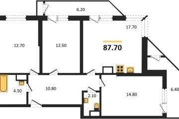 Фото №1: 3-комнатная квартира 87 м² - Краснодар, мкр. жилой комплекс Рекорд, ул. Новороссийская, 102/8к5