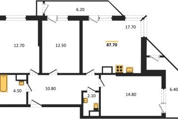 Фото №1: 3-комнатная квартира 87 м² - Краснодар, мкр. жилой комплекс Рекорд, ул. Новороссийская, 102/8к5