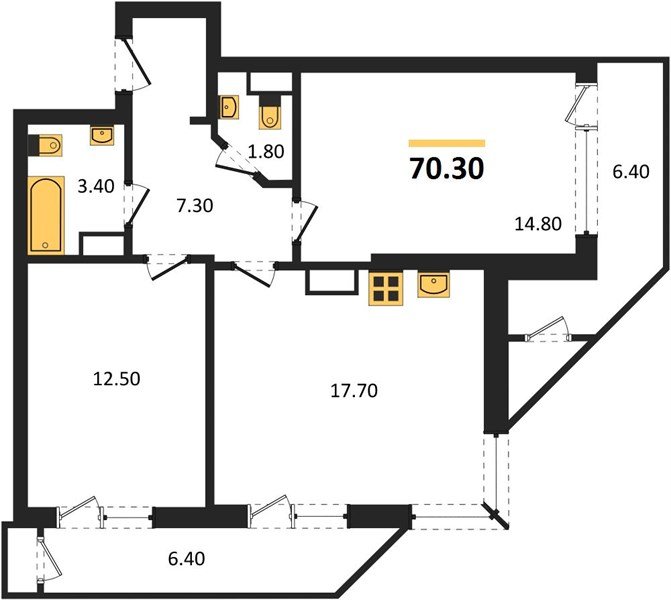 Фото №1: 2-комнатная квартира 70 м² - Краснодар, ЖК Рекорд, Карасунский внутригородской округ, Центральный внутригородской округ, Черёмушки, мкр. жилой комплекс Рекорд, ул. Новороссийская, 102/8к5