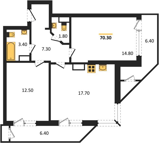 Фото №1: 2-комнатная квартира 70 м² - Краснодар, ЖК Рекорд, Карасунский внутригородской округ, Центральный внутригородской округ, Черёмушки, мкр. жилой комплекс Рекорд, ул. Новороссийская, 102/8к5
