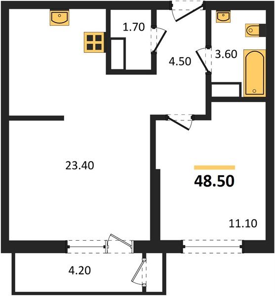 Фото №1: 1-комнатная квартира 48 м² - Краснодар, ЖК Рекорд, Карасунский внутригородской округ, Центральный внутригородской округ, Черёмушки, мкр. жилой комплекс Рекорд, ул. Новороссийская, 102/8к5