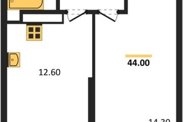 Фото №1: 1-комнатная квартира 44 м² - Краснодар, мкр. жилой комплекс Рекорд, ул. Новороссийская, 102/8к5