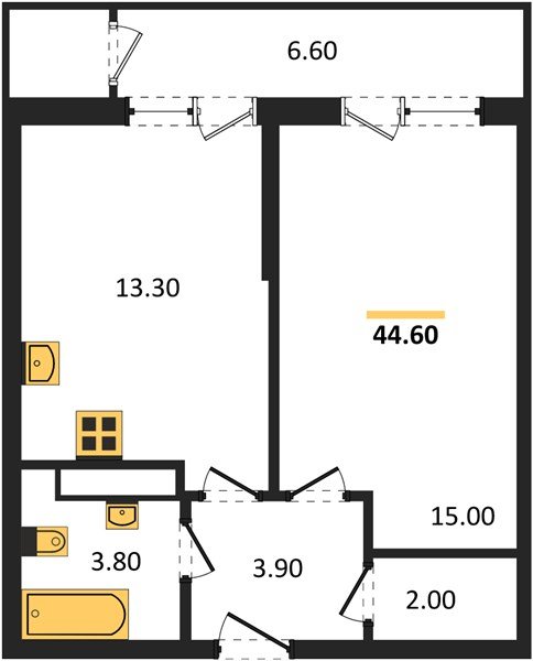 Фото №1: 1-комнатная квартира 44 м² - Краснодар, ЖК Рекорд, Карасунский внутригородской округ, Центральный внутригородской округ, Черёмушки, мкр. жилой комплекс Рекорд, ул. Новороссийская, 102/8к5