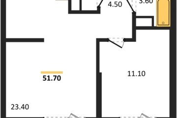 Фото №1: 1-комнатная квартира 51 м² - Краснодар, мкр. жилой комплекс Рекорд, ул. Новороссийская, 102/8к5