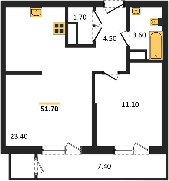 Фото №1: 1-комнатная квартира 51 м² - Краснодар, ЖК Рекорд, Карасунский внутригородской округ, Центральный внутригородской округ, Черёмушки, мкр. жилой комплекс Рекорд, ул. Новороссийская, 102/8к5
