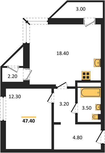 Фото №1: 1-комнатная квартира 47 м² - Краснодар, ЖК Рекорд, Карасунский внутригородской округ, Центральный внутригородской округ, Черёмушки, мкр. жилой комплекс Рекорд, ул. Новороссийская, 102/8к5