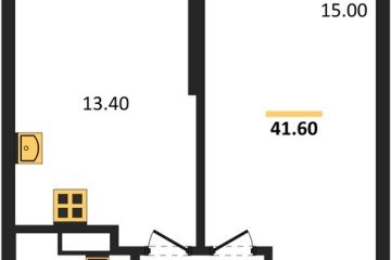 Фото №1: 1-комнатная квартира 41 м² - Краснодар, мкр. жилой комплекс Рекорд, ул. Новороссийская, 102/8к5