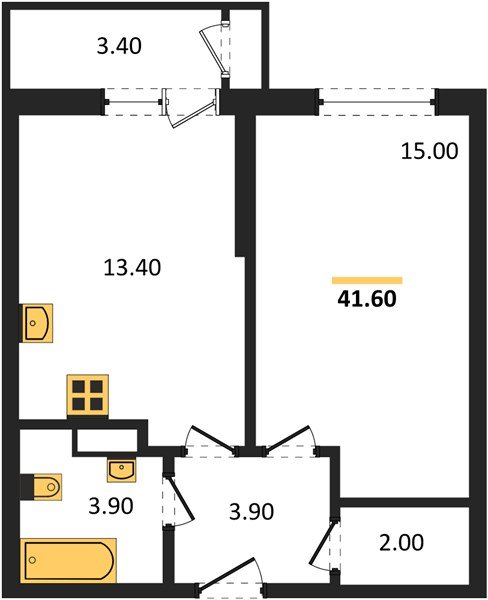 Фото №1: 1-комнатная квартира 41 м² - Краснодар, ЖК Рекорд, Карасунский внутригородской округ, Центральный внутригородской округ, Черёмушки, мкр. жилой комплекс Рекорд, ул. Новороссийская, 102/8к5