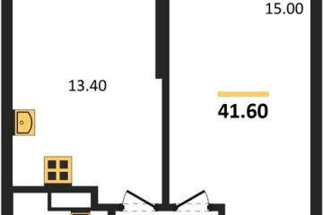 Фото №1: 1-комнатная квартира 41 м² - Краснодар, мкр. жилой комплекс Рекорд, ул. Новороссийская, 102/8к5