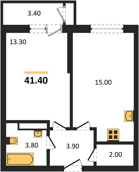 Фото №1: 1-комнатная квартира 41 м² - Краснодар, ЖК Рекорд, Карасунский внутригородской округ, Центральный внутригородской округ, Черёмушки, мкр. жилой комплекс Рекорд, ул. Новороссийская, 102/8к5