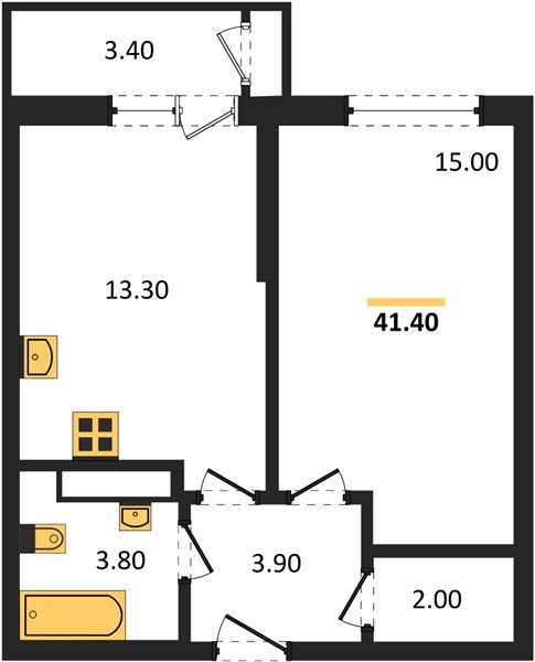 Фото №1: 1-комнатная квартира 41 м² - Краснодар, ЖК Рекорд, Карасунский внутригородской округ, Центральный внутригородской округ, Черёмушки, мкр. жилой комплекс Рекорд, ул. Новороссийская, 102/8к5
